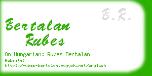 bertalan rubes business card